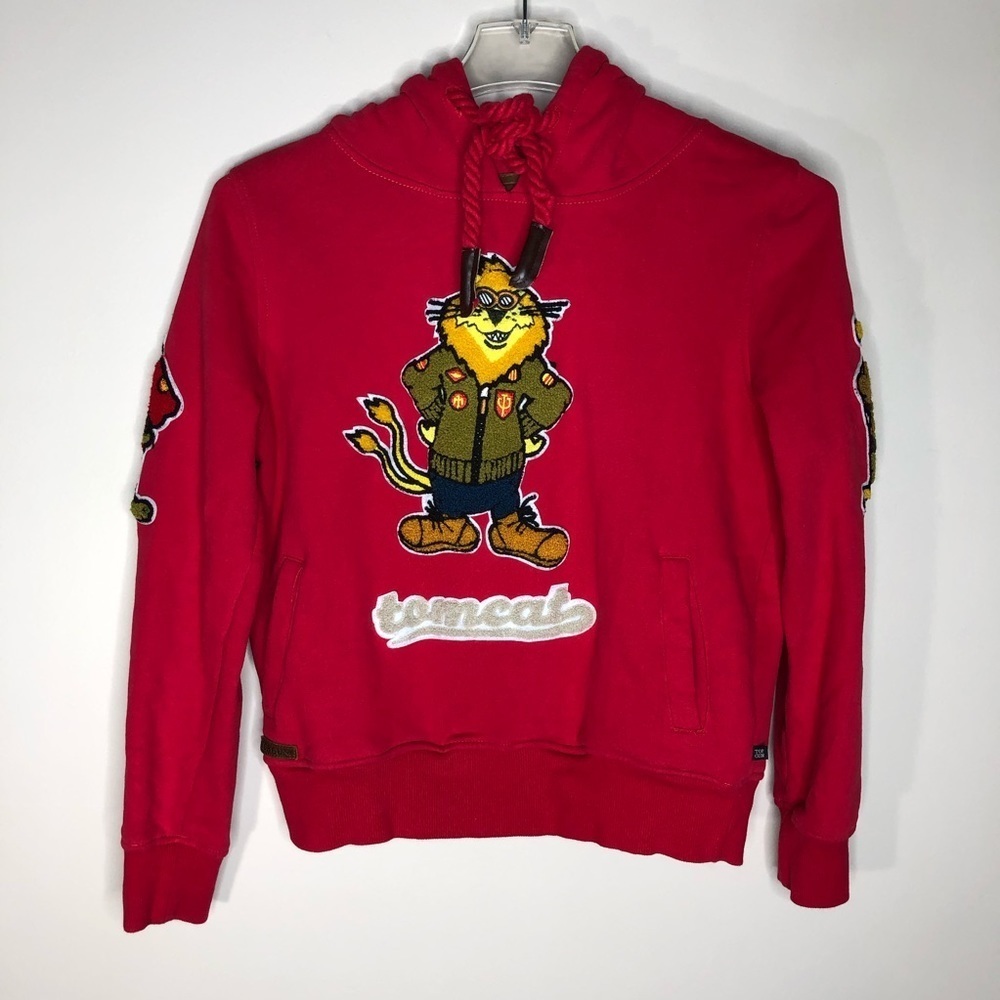 Top Gun ‘An American Icon’ Tomcat By’s Red Pull Over Hoodie SZ M. - Picture 11 of 16